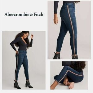 Abercrombie & Fitch Simone High Rise Skinny Jeans Ankle Jeans Dark Blue